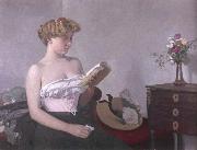 Woman Reading Felix Vallotton
